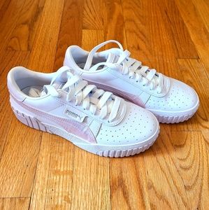 NEW Puma Cali White Pink satin low Top Size 7 US